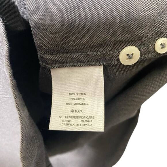 J. Crew Button Down Shirt Men's XL Gray Casual 100% Cotton - Picture 3 of 4